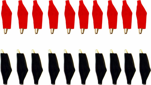 Alligator Clips Electrical Test Kit 1.77"/45mm Clamps Jumper Helper with Protective Insulation Cover, 20pcs