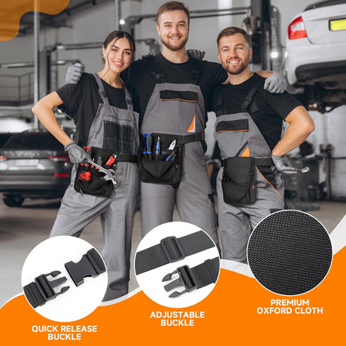 7 Desing Wish Flip Cover Server Apron with Pockets & Hanging Strap, Waitress Apron with Adjustable Belt Work Tool Bag