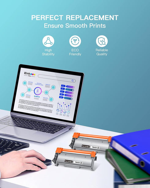 E-Z Ink Pro TN450 Compatible Toner Cartridge Replacement for Brother TN-450 TN420 (2 Pack) for Various Printers