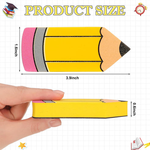 Dry Erase Erasers 8 Pcs Magnetic Whiteboard Erasers Cute for Classroom Office and Home (Pencil)