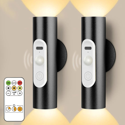 Battery Operated Wall Sconce Set of 2, Magnetic Stick on Wall Lights