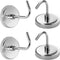 Heavy Duty Magnet Hooks - 4-Pack, Powerful Magnetic Hooks for Fridge, Tools, Kitchen, Workshop, Garage, Bathroom