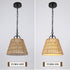 E26 Rattan Pendant Light with Woven Basket Shade, Boho Farmhouse Pendant Light Fixture, Hanging Light with Adjustable