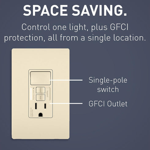 15 1597SWTTRLACCD4, 1 Count Legrand Radiant Amp Combination GFCI Self-Test Tamper-Resistant Electrical Outlet