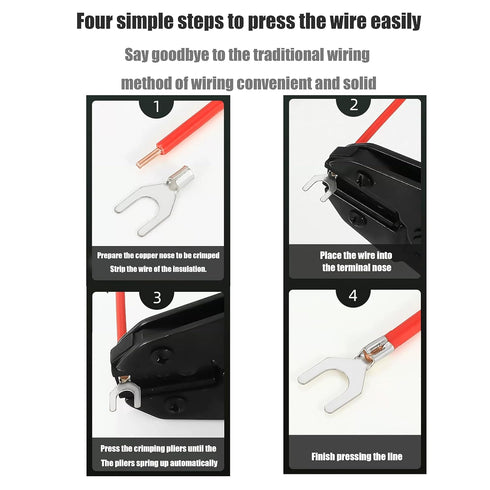 250pcs Non-Insulated Fork Terminals, Copper Fork Wire Connectors for AWG 22-10 Crimp Fork End Terminal