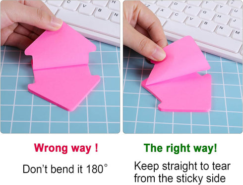 Outus 540 Sheets Star Sticky Notes, 3 x 3 Inch Heart Arrow Star Shaped Self Sticky Notes 6 Multi Colors for Reminders,