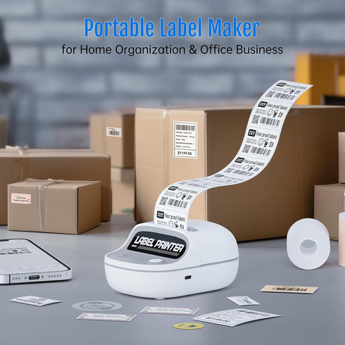 PRT T20 Label Maker, Bluetooth Portable Label Printer, 2 Inch Thermal Printer for Office, Small Business, Home
