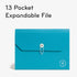 U Brands U-Eco 13 Pocket Poly Expandable File, Letter Size 8.5" x 11", Brights, Protective Flap with Closure