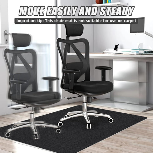 Black(48"x36") Sycoodeal Office Chair Mat for Hardwood Floor,Office Computer Gaming Chair Mat for Tile Floor,Large