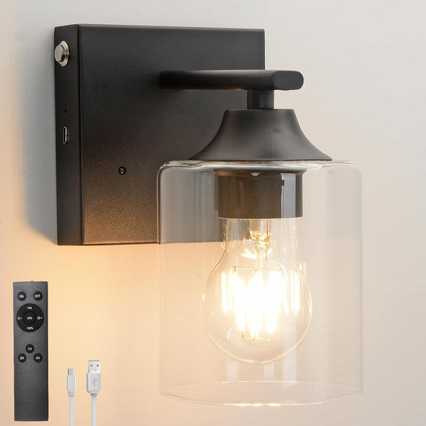 mikerkenly Battery Wall Sconce Light Wireless Rechargeable Dimmable Lamp with Warm LED, Cordless