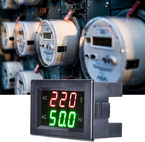 YB4835VF Voltage Frequency Meter, LED Digital Dual Display Ammeter Voltmeter Measuring Tool