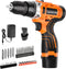 12V Cordless Electric Drill Driver Set, Powerful Lightweight Portable Rechargeable Screwdriver 42pcs