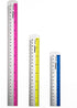 Set of 3 Aluminum Rulers, 6”, 8”, 12” in Inch and cm Scale, Random Color