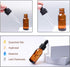 24 Pack 1/2 oz Amber Glass Bottles with Glass Eye Droppers for Essential Oils