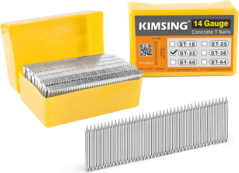 14 Gauge 1-1/4" Concrete Nails - 800PCS/Box T Nails for Truss Building and Construction Framing