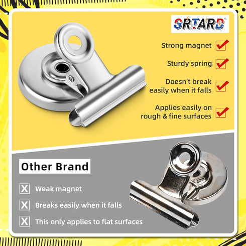 GRTARD Magnetic Clips, 40 Pack, Strong Refrigerator Magnets, 1.2 Inch, Whiteboard Magnetic Hooks Clips