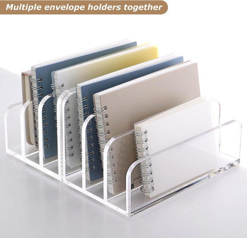 SANRUI Acrylic File Mail Desktop Organizer - 3 Compartments Clear Desk Letter Sorter for Office Documents