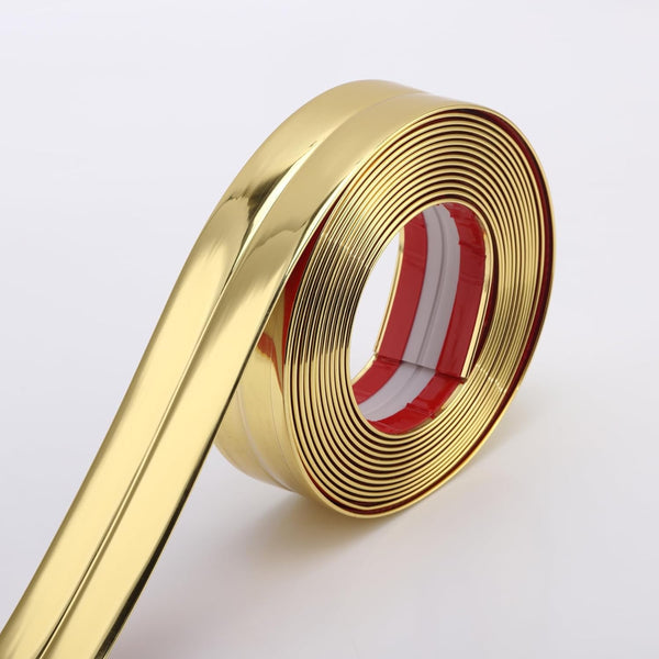 Multifunctional Wall Molding Trim & Corner Guards, Shiny Gold, 16.4ft x 0.8in for Protection and Decoration