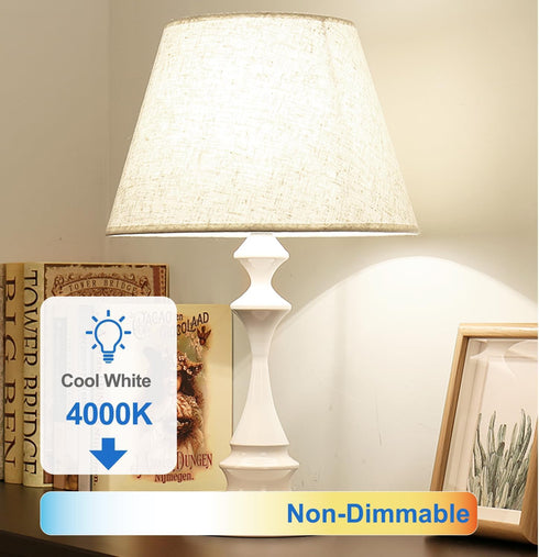 A19 Bulbs 60 E26 Bulbs, 4000K Lightbulbs, 9W 800 85+ 120V, Non-Dimmable, 6 Pack TJOY LED Light Watt Equivalent