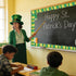 YUUIKLLE 69 Feet Shamrock Bookshelf Bulletin Board Borders St Patrick's Day Green Books Rolled Lucky Clover Gold Coin