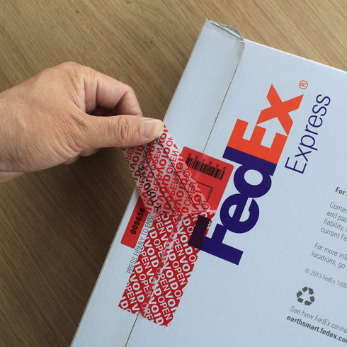 TamperSeals Group - 50pcs Total Transfer Tamper Evident Security Warranty Void Stickers/Labels/Seals (Red, Large 35 x