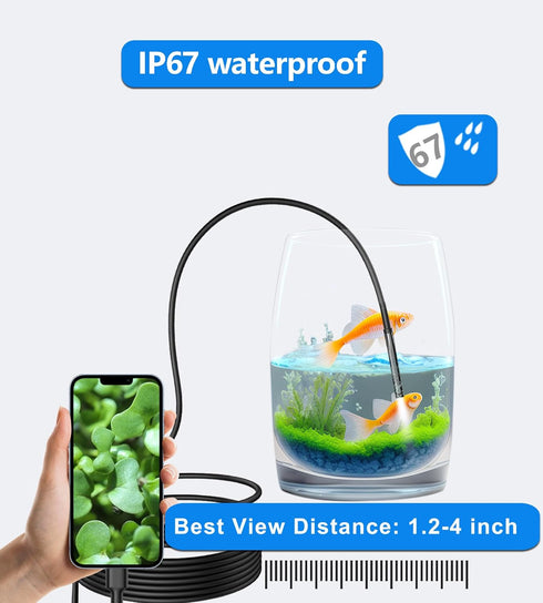 USB C Endoscope Inspection Snake Camera, 5.5 mm Waterproof Borescope for iPhone and OTG Android Phone, 16.4 Ft Cord