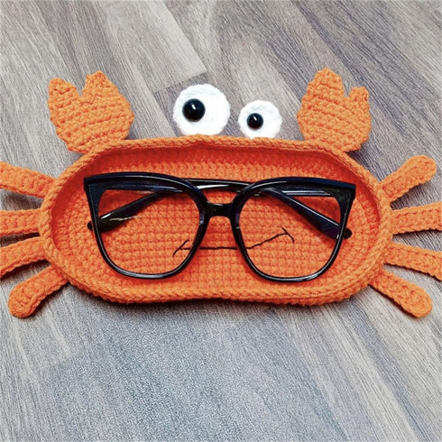 Chic Handmade Crochet Eyeglasses Holder for Desk and Nightstand Organization