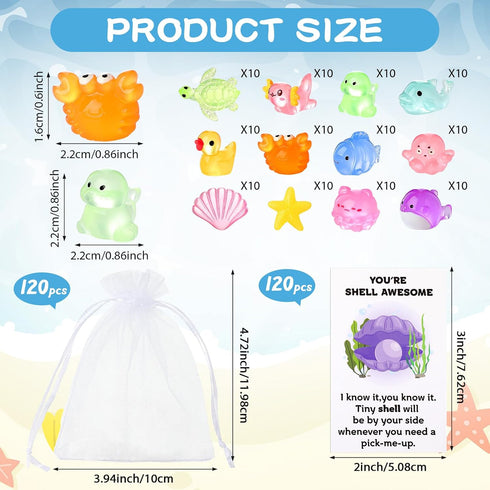 Briwooody 120 Set Set Employee Appreciation Gifts Bulk for Coworkers Mixed Thank You Gift with Glow in the Dark Resin