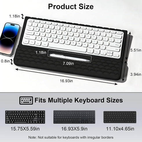 RVSEDYU Keyboard Stand with Wrist Rest, Computer Keyboard Pad with Wrist Support, Ergonomic Keyboard Riser Holder Lift