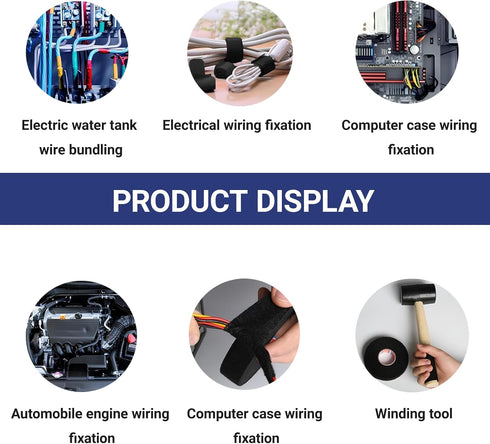 YYTQP 5 3/4 Inch 49 Wiring Harness Tape High Temp Wire Cable Loom Self-Adhesive Fabric Tape for Automobile Electrical