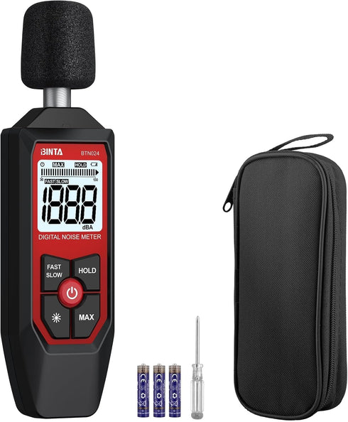 BTNTA Decibel Meter, Digital Sound Level Meter 30-130dB A-Weighted, Portable SPL Tester