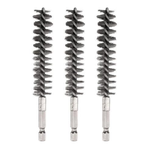 3pcs Stainless Steel Bore Brush, 17mm Dia Cleaning Wire Brush with Handle for Tubes