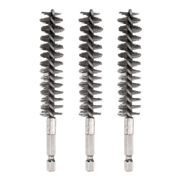 3pcs Stainless Steel Bore Brush, 17mm Dia Cleaning Wire Brush with Handle for Tubes