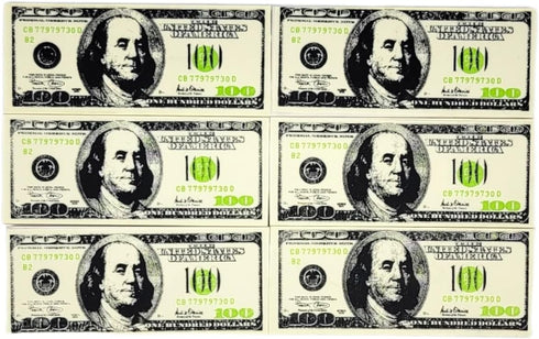 Realistic Looking $100 Bill Erasers (36 Pack), Almost 3" x 1.25" Rubber for School Student Incentive