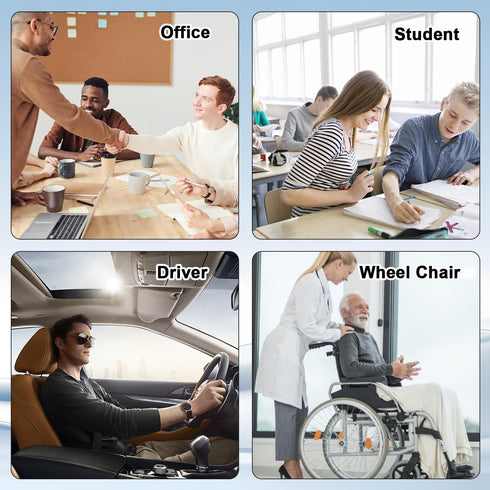 Tailbone Double Thick Gel Seat Cushion for Office Chair, Car & Wheelchair - Orthopedic Memory Foam & Cooling Gel