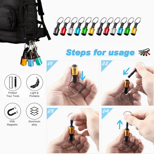 12PCS Bit Holders 1/4 Socket, Hex Shank Screwdriver Bit Holder for Impact Driver with Quick Release