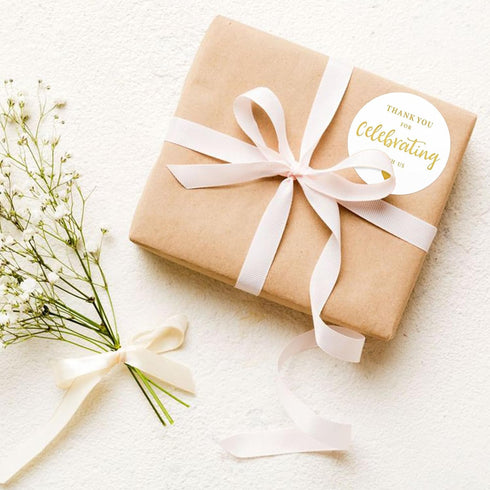 G2PLUS Thank You for Celebrating with Us Stickers, 60PCS 2 Inch Round Labels for Wedding, Birthday, Baby Shower, Party