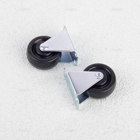 AUEAR 4 Pack 1.5 Inch Rubber Caster Wheels Heavy Duty Fixed Black Casters for Furniture