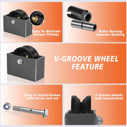 4" X 1.5" Cast Iron V Groove Wheel with Cover Box, 600 lbs Capacity Industrial Metal Casters