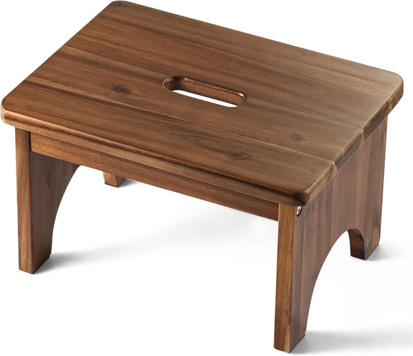 Wooden Step Stool, 9in Heavy Duty Portable Nonslip Step Stool with 550 Load Capacity for Home