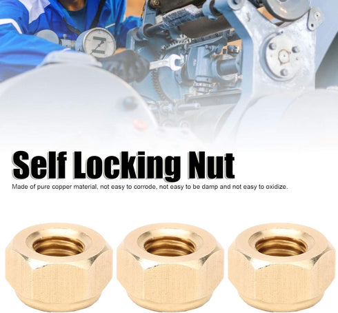 50Pcs Self-Locking Nut, Pure Copper M3/M4/M5/M6 Nuts, Anti-Loose Fastener, Hardware Accessories for Industrial Use (M6)