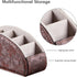 5 YAPISHI All-in-One Leather Brown TV Remote Holder with Compartments Nightstand Desktop Media Player Remote Caddy