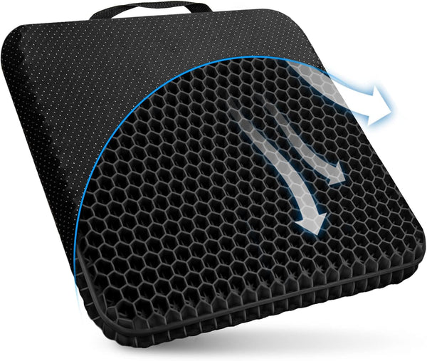 Cooushing Gel Seat Cushion, for Long Sitting -Double Thick Gel Seat Cushion Breathable