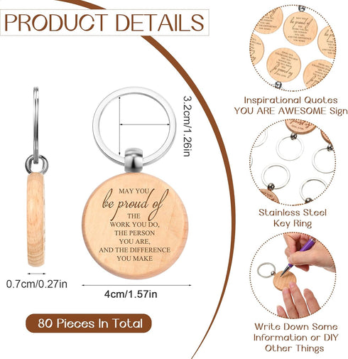 Kosiz 80 Sets Employee Appreciation Gift Bulk, Inspirational Notebooks, Pocket Notepad, Bamboo Pens