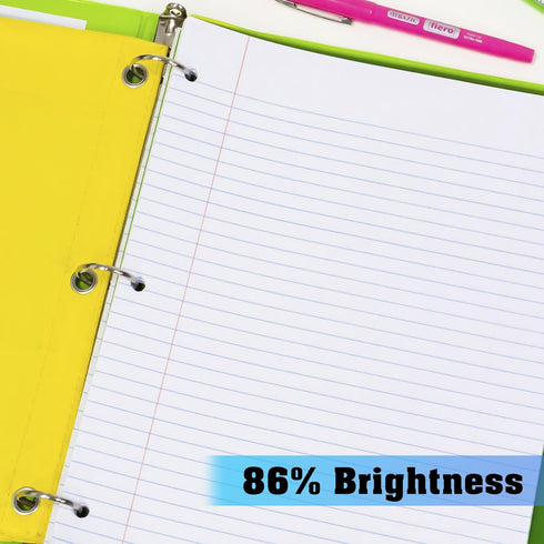 BAZIC 100 Sheet Filler Paper, College Ruled, 3 Hole Punched, 1-Pack for Office School Student Writing