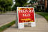 Train Set Sale Autumn Frame Colorful Maple Leaves On Red Background Directional