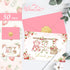50 4 6 Inch Whaline Pcs Strawberry Baby Shower Thank You Cards with Envelopes Stickers Bulk Cute Clothes Pink Blank