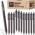 Black Gel Pens Bulk, Fine Point Smooth Writing, 0.7mm Gel Ink, Retractable Rollerball Pens, 60 Pack