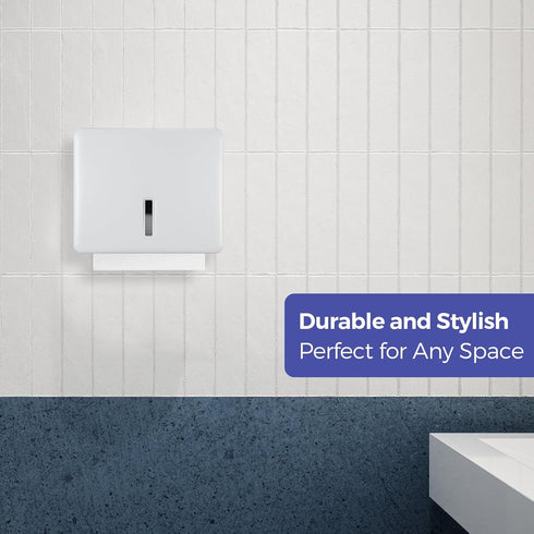 Commercial Stardrix Multifold Paper Towel Dispenser Wall Mount (White) Large Capacity C-Fold, Trifold, and Folded Hand
