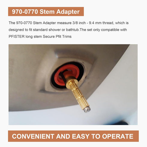 970-0770 Stem Adapter with Screw for 970-0770 Plumbing Equipment, Pfister Securepfit Trims, Shower Handle Repair